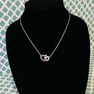 LA CN Black And White Heart Necklace